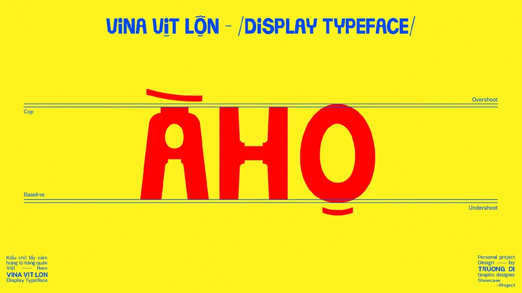 Bộ font Vina Vịt Lộn - Display Typeface lấy cảm hứng từ bảng hiệu hàng quán Việt Nam của designer Truong Di
