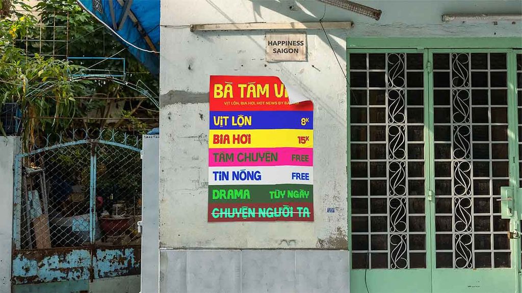 Bộ font Vina Vịt Lộn - Display Typeface lấy cảm hứng từ bảng hiệu hàng quán Việt Nam của designer Truong Di