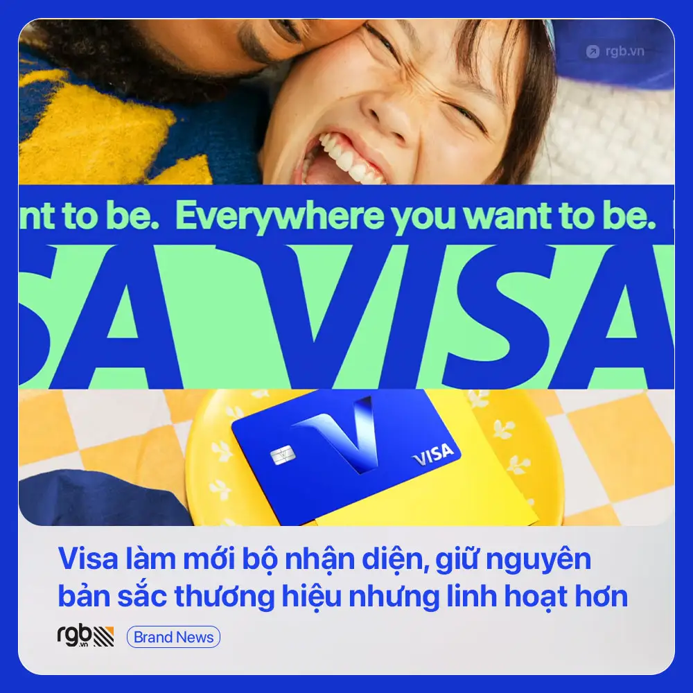 Visa làm mới bộ nhận diện, giữ nguyên bản sắc thương hiệu nhưng linh hoạt hơn