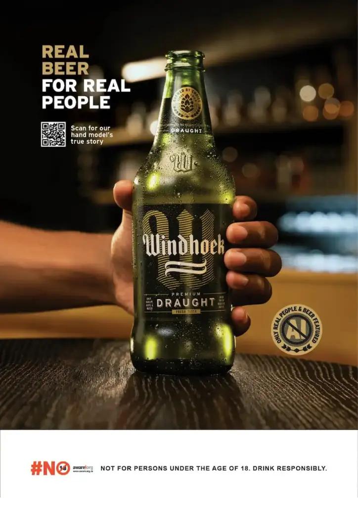 Nói không với quảng cáo AI, thương hiệu bia Windhoek chọn người mẫu có 6 ngón tay cho chiến dịch “100% thật”