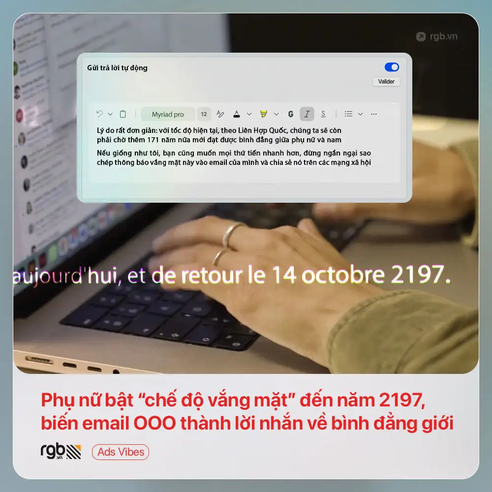 Phụ nữ bật “chế độ vắng mặt” đến năm 2197: Khi Email “Out of Office” trở thành lời nhắn về bình đẳng giới