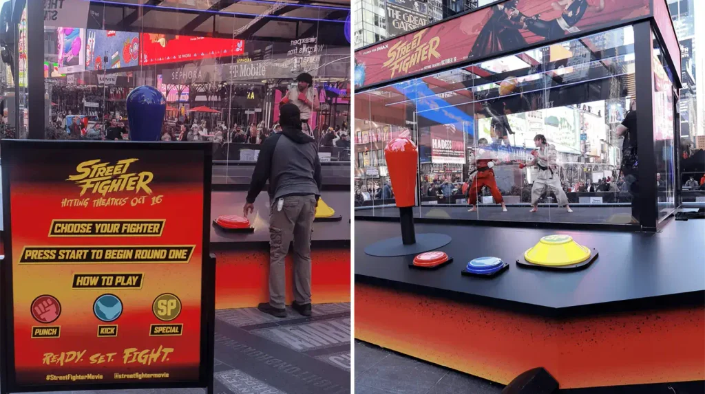 Street Fighter mang game đối kháng ra đời thực ngay giữa Times Square 